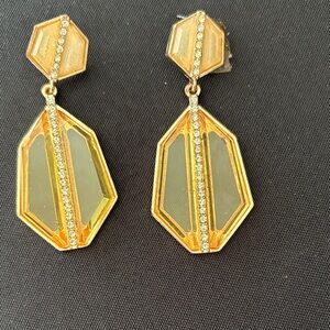 Vintage Elegant Gold and Silver Geometric Earrings